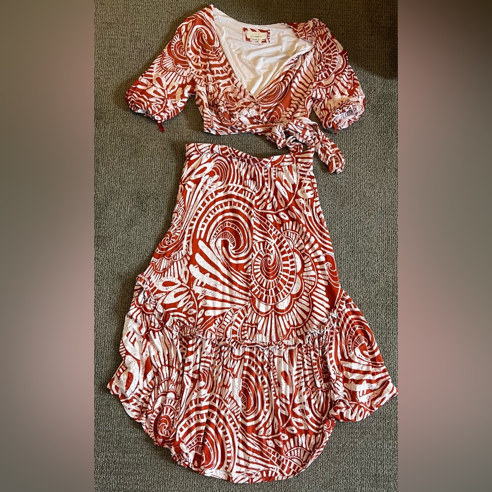 Anthropologie crop top and maxi skirt set